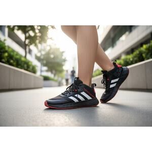 Adidas Own The Game 2.0 Basketball Shoes Mens Size 7.5 Black White Red